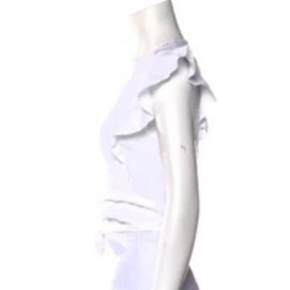 EPHEMERA V-Neck Short Sleeve Crop Top Size: S - Picture 2 of 3